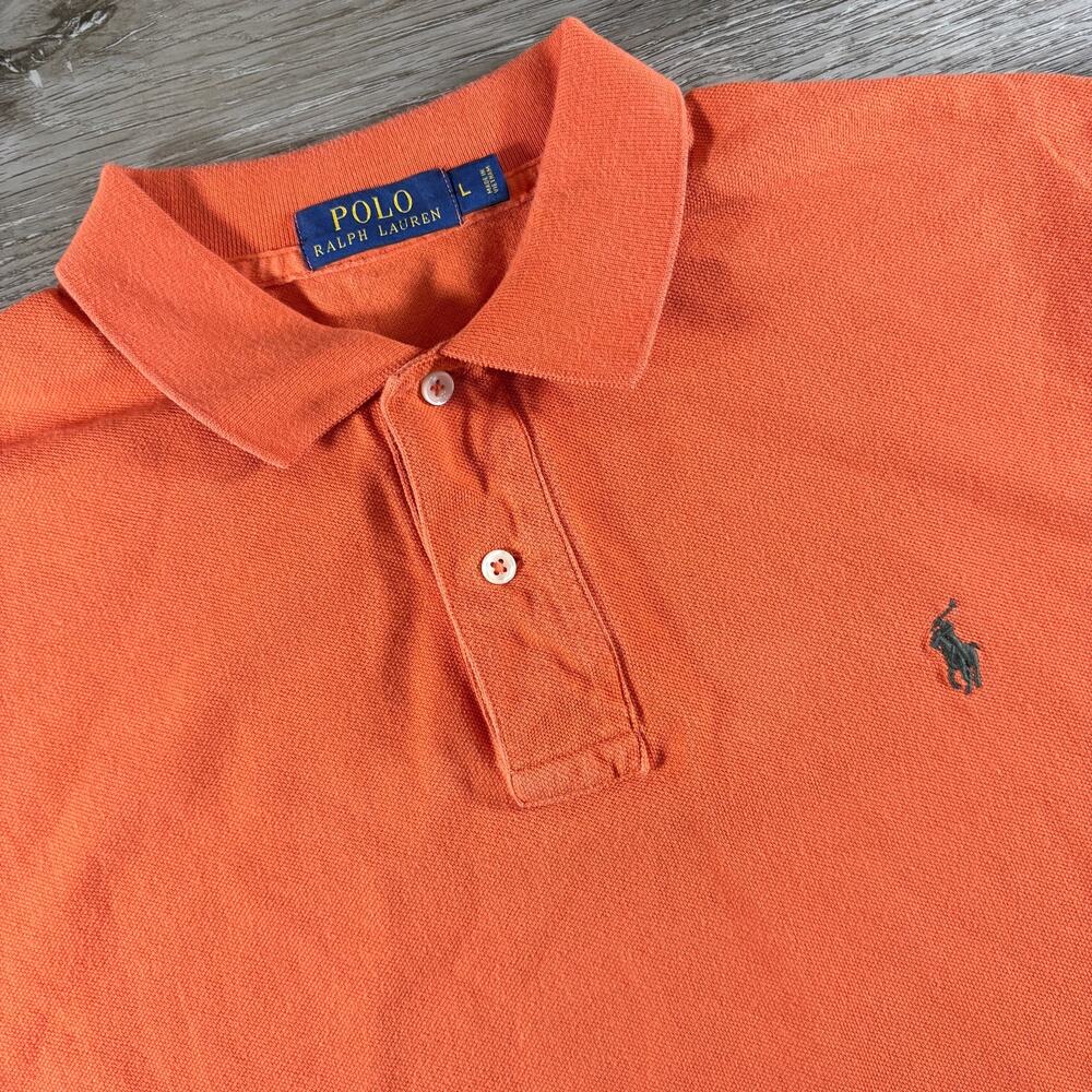 Polo Ralph Lauren Orange Casual Short Sleeve Shirt Size Large